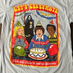 🔪🎂 Steven Rhodes Birthday Lets Celebrate Grim Reaper Tshirt EUC Small